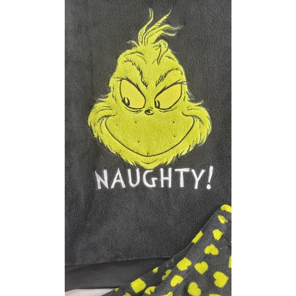 Dr Seuss The Grinch NAUGHTY Ugly Christmas Pajamas S/CH - Picture 3 of 10